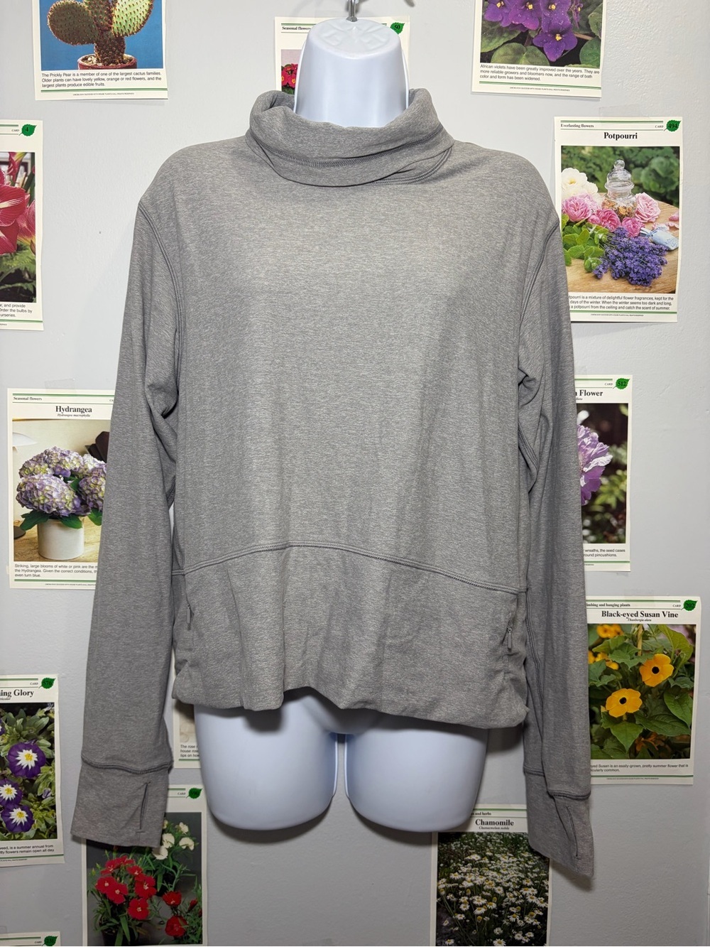 lululemon athletica Gray Cowl Neck Pullover Sweater